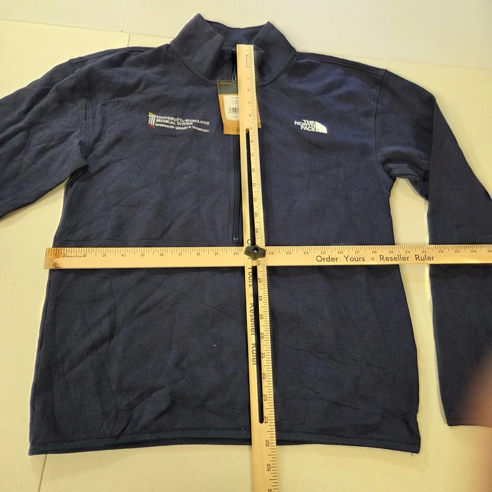 The North Face Mens DBL Knit HZ Quarter Zip Summit Navy Small NF0A8C5G8K2-S NWT